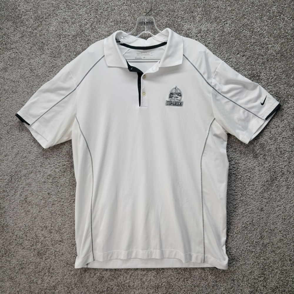 Nike Golf Tour Performance Polo Shirt Mens‎ Large White Top of the Rock Dri-FIT